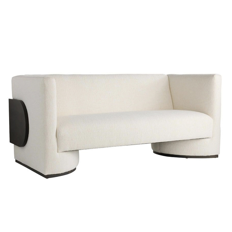 Дизайнерский Двухместный диван Florida Sofa с элегантным деревянным декором Белый Черный Дизайнерский Двухместный диван Florida Sofa с элегантным деревянным декором Белый Черный в Липецке | Loft Concept