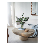 Столик кофейный кремового цвета с овальной столешницей и круглым основанием Cream Dalmen Table варинант исполнения - 6 | Loft Concept в Липецке