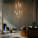 Подвесной светильник белого цвета с изогнутым плафоном Flow Loop варинант исполнения - 8 | Loft Concept в Липецке