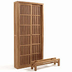 Шкаф из массива тика Okino Wood Cabinet варинант исполнения - 3 | Loft Concept в Липецке