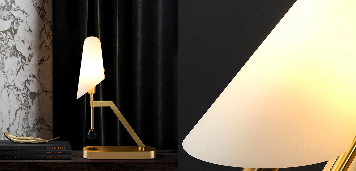 Настольная лампа Gold table lamp with stone Настольная лампа Gold table lamp with stone - Loft-Concept в Липецке