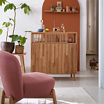 Кресло на деревянных ножках Olguin Pink Chair варинант исполнения - 6 | Loft Concept в Липецке