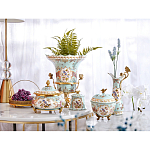 Кувшин с цветочным рисунком и бронзовой ручкой Blue Garden варинант исполнения - 7 | Loft Concept в Липецке