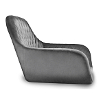 Стул с мягкой серой обивкой из велюра и подъемно-поворотным механизмом на черных колесиках Harper Gray варинант исполнения - 2 | Loft Concept в Липецке