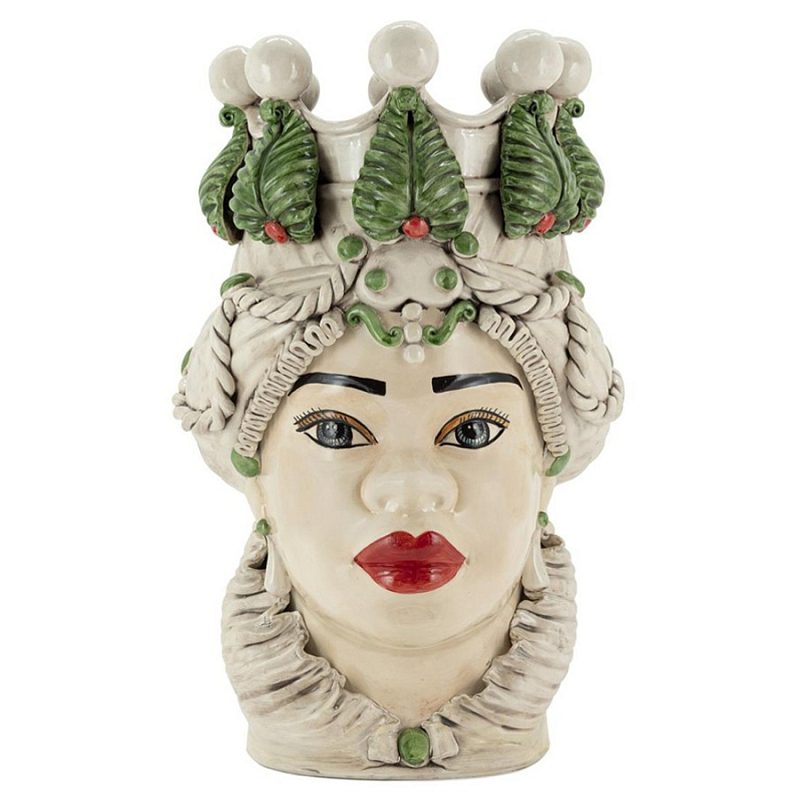 Ваза Vase Moro Lady Ltd Green Red Бежевый Зеленый Ваза Vase Moro Lady Ltd Green Red Бежевый Зеленый в Липецке | Loft Concept