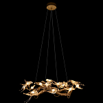 Люстра подвесная с прозрачными стеклянными птичками на ветвях Диаметр 80 см Serip Voa варинант исполнения - 3 | Loft Concept в Липецке