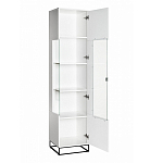 Шкаф-витрина белая с полками и стеклянной дверью Strict Lines варинант исполнения - 2 | Loft Concept в Липецке