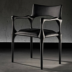 Стул дизайнерский с плетеным сидением Kronos Dining Chair Black варинант исполнения - 3 | Loft Concept в Липецке