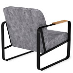 Кресло серый велюр с жесткими подлокотниками на полозьях Ashton варинант исполнения - 3 | Loft Concept в Липецке