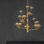 Люстра золотая в виде растения Golden Flower Glade варинант исполнения - 6 | Loft Concept в Липецке