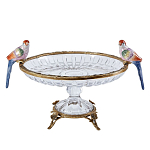 Чаша из прозрачного стекла с фигурками разноцветных попугаев на ободке 38 Eden Garden варинант исполнения - 1 | Loft Concept в Липецке