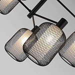 Люстра потолочная с абажурами из металлической сетки Loft Grid Pendant Gold варинант исполнения - 6 | Loft Concept в Липецке