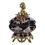 Шкатулка черного цвета с бронзовым ангелом Eden Garden варинант исполнения - 1 | Loft Concept в Липецке