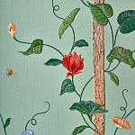 Обои с вышивкой ручной работы Floral Lattice Original colourway on wool sateen варинант исполнения - 2 | Loft Concept в Липецке