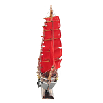 Декоративная модель деревянного парусника с красными парусами в подарочной упаковке With The low варинант исполнения - 2 | Loft Concept в Липецке