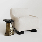 Кресло Cannes с мягкой обивкой букле молочного цвета  варинант исполнения - 2 | Loft Concept в Липецке