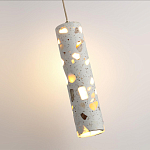 Подвесной светильник с цилиндрическим белым бетонным плафоном Terrazzo Light варинант исполнения - 5 | Loft Concept в Липецке