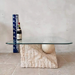 Дизайнерский журнальный стол в виде раковины с жемчужиной под прозрачной столешницей Fahin варинант исполнения - 3 | Loft Concept в Липецке