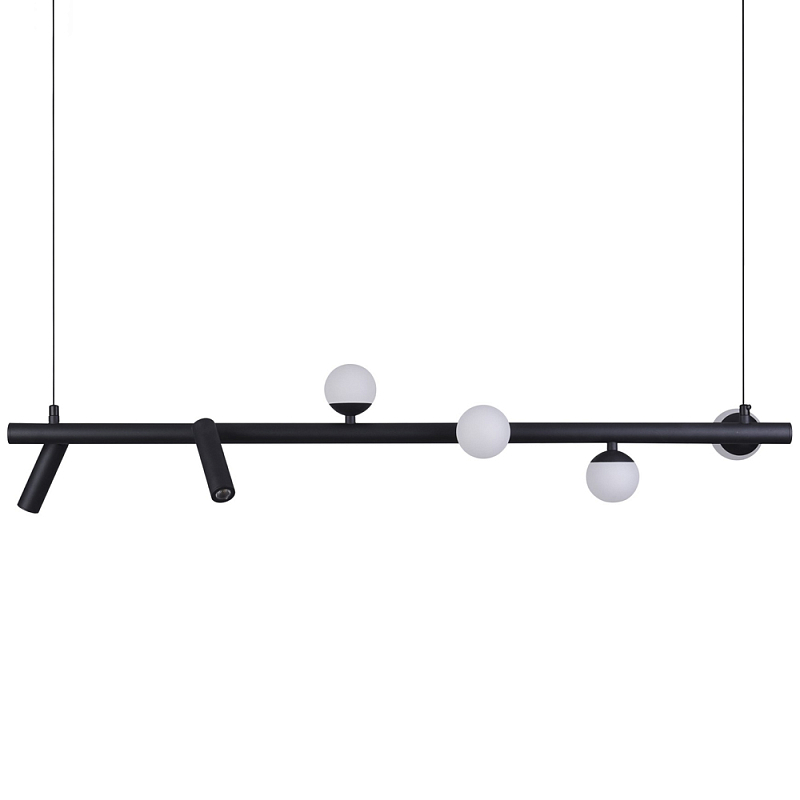 Линейный светодиодный светильник Callisto Linear Hanging Lamp Черный Белый Линейный светодиодный светильник Callisto Linear Hanging Lamp Черный Белый в Липецке | Loft Concept
