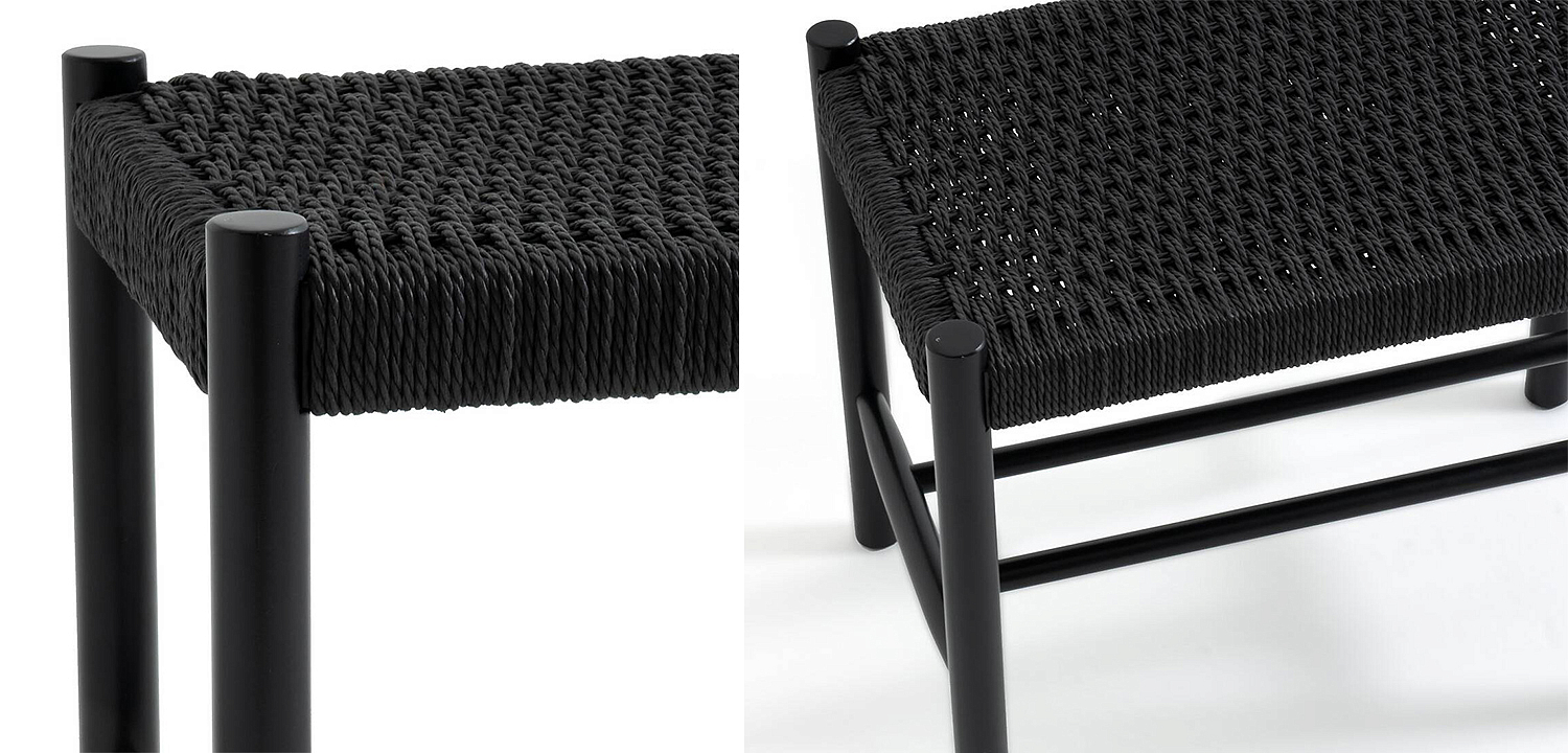 Банкетка Enzo Wicker Black Banquet mini Банкетка Enzo Wicker Black Banquet mini - Loft-Concept в Липецке
