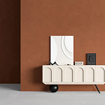 Дизайнерский комод с фактурным фасадом и чёрной ножкой в форме шара Samanta варинант исполнения - 2 | Loft Concept в Липецке