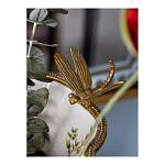 Ваза из фарфора черная с цветочной росписью и бронзовой стрекозой Spring Garden варинант исполнения - 6 | Loft Concept в Липецке