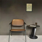 Дизайнерский журнальный столик чёрный с круглой столешницей Arycy варинант исполнения - 6 | Loft Concept в Липецке