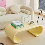 Дизайнерский журнальный стол жёлтый округлой формы Bonyn варинант исполнения - 1 | Loft Concept в Липецке