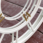 Зеркало настенное в белой металлической раме в виде часов Mirror Tower Clock варинант исполнения - 3 | Loft Concept в Липецке