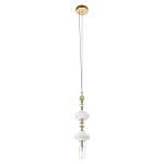 Подвесной светильник с белыми фигурными стеклянными элементами и бронзовыми вставками Высота 100 см Gabriel Scott Luna варинант исполнения - 4 | Loft Concept в Липецке