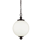 Подвесной светильник с белым стеклянным плафоном в форме шара на цепи Feiss варинант исполнения - 1 | Loft Concept в Липецке