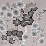 Обои ручная роспись Anemones in Light Dusk colourway on Lilac Hint slub silk варинант исполнения - 2 | Loft Concept в Липецке