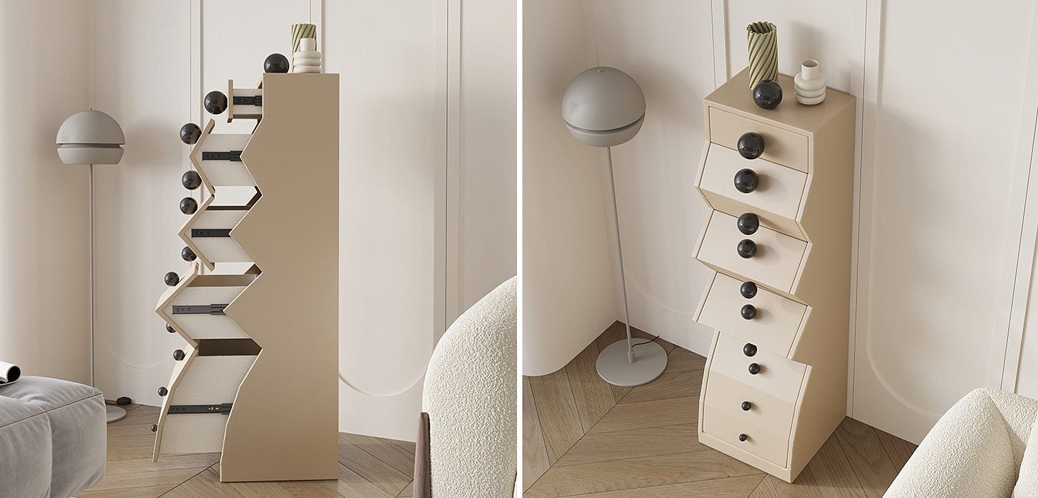 Комод Garton Wooden Forms Chest Of Drawers Beige Комод Garton Wooden Forms Chest Of Drawers Beige - Loft-Concept в Липецке