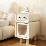 Тумбочка прикроватная с ящиком и стеклянной дверцей Робот Robot Bedside варинант исполнения - 2 | Loft Concept в Липецке