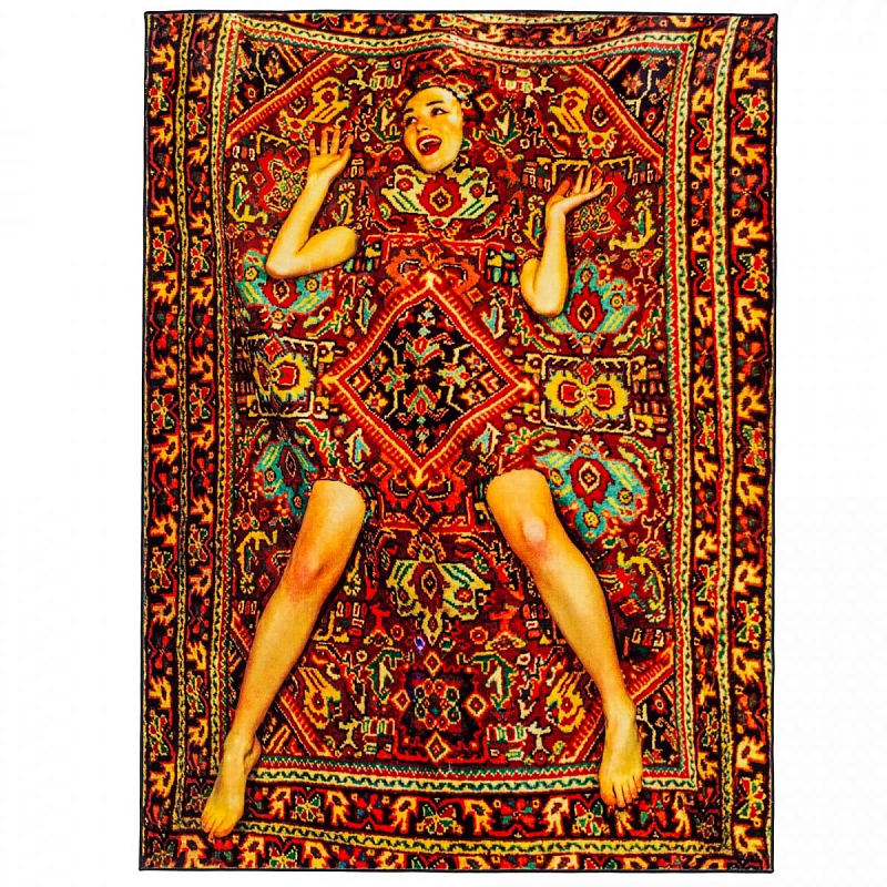 Ковер Seletti Rectangular Rug Lady on Carpet Мульти Ковер Seletti Rectangular Rug Lady on Carpet Мульти в Липецке | Loft Concept