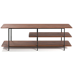 ТВ-тумба с полками из массива ореха Derick Wooden TV Stand варинант исполнения - 1 | Loft Concept в Липецке