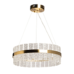 Люстра круглая золотого цвета с прозрачными рельефными стеклянными вставками Textured Glass Chandelier варинант исполнения - 2 | Loft Concept в Липецке