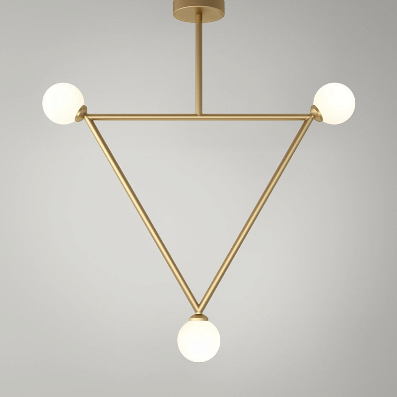Люстра Areti Triangle Pendant Золотой Белый Люстра Areti Triangle Pendant Золотой Белый в Липецке | Loft Concept