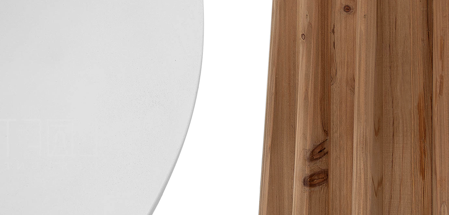 Обеденный круглый стол Seamus White Concrete Wood Dining Table Обеденный круглый стол Seamus White Concrete Wood Dining Table - Loft-Concept в Липецке