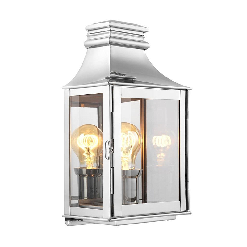 Бра Eichholtz Wall Lamp Primo S Nickel Никель Прозрачное Стекло в Липецке | Loft Concept 