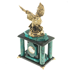 Часы настольные из натурального камня с декором в виде орла Eagle Stone Clock варинант исполнения - 6 | Loft Concept в Липецке