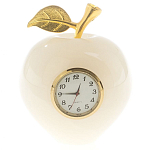 Часы настольные в виде яблока из натурального камня Оникс Stone Clock варинант исполнения - 3 | Loft Concept в Липецке