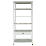 Стеллаж Elsa Dreams White со стеклянными полками и ящиком варинант исполнения - 6 | Loft Concept в Липецке