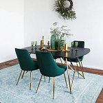 Обеденный стол на металлических ножках Ward Brass Dining Table варинант исполнения - 6 | Loft Concept в Липецке