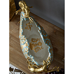 Чаша голубого цвета с оранментом и и бронзовыми фигурами леопардов Eden Garden варинант исполнения - 9 | Loft Concept в Липецке