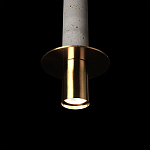 Подвесной светильник с узким цилиндрическим плафоном и золотым металлическим декором Concrete Pipe варинант исполнения - 16 | Loft Concept в Липецке