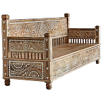 Скамья с резным декором из массива манго Grey Mango Collection Bench L варинант исполнения - 1 | Loft Concept в Липецке