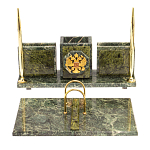 Настольный письменный набор из змеевика с гербом России Successful Leader варинант исполнения - 1 | Loft Concept в Липецке