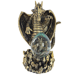 Декоративная статуэтка Дракон и стеклянное яйцо Dragon and Glass Egg Gold Black варинант исполнения - 2 | Loft Concept в Липецке