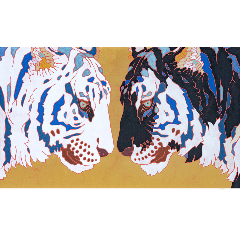 Картина Тигры Pair of Predatory Tigers Мульти Картина Тигры Pair of Predatory Tigers Мульти в Липецке | Loft Concept